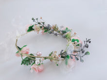 Pink flower Girl Women Wedding Floral Party Hair Headband Crown Garland tiara