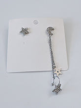 NEW Women Girls Crystal Celestial Stars Moon Studs Party Earring with side Cuff