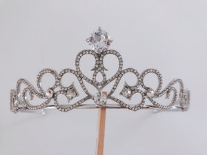 Women Rhinestone Crystal Wedding Bride Party Heart Hair Headband Crown Tiara