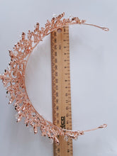 Women Rhinestone Crystal Queen Prom Party Hair Headband Rose Gold Crown Tiara