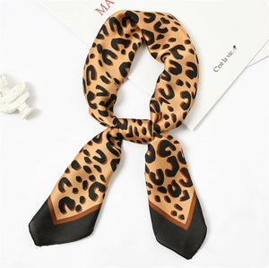 Women Retro Leopard Animal Pattern Bandana Hair Band Headband Wrap Neck Scarf