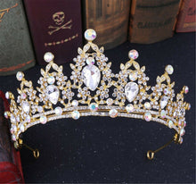NEW Women Gold Rhinestone Crystal Wedding Bride Party Hair Headband Crown Tiara