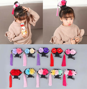 Girls Kid Children Retro Chinese new year Princess QIPAO Costume match hair Clip - Air Diva Fashion