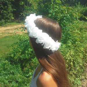 Women Lady big Flower Wedding Bride Crown hair head headband Garland PROP