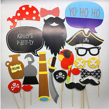 20pc Pirate Sailor Birthday Party hat beard Selfie Photo Booth Prop Game Sign