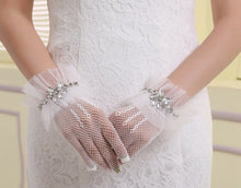 Woman Lady Party Opera Bridal Fancy Costume Wedding SHORT White Lace Gloves - Air Diva Fashion