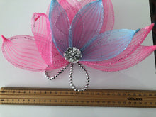 Blue Pink Flower Race Prom Performance Dance Party Hair headpiece Fascinator