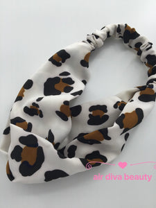 Women Girl boho dots Leopard Pattern Party Cross Bandana Hair Headband Wrap