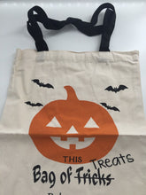 Halloween Party Favors Treat or Trick Candy Pumpkin Cotton Canvas shopping Bag