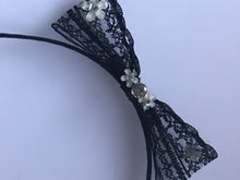 Women Girl Black Lace Cute Side Bow Party Hair Headband band Hoop Fascinator