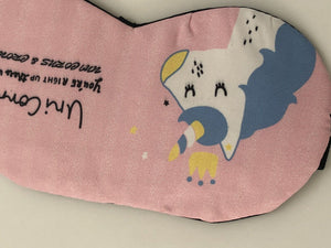 Women Lady Girls Pink Unicorn Pony Eye Face Sleeping Flight Mask Cover Eye shade