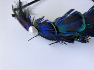 Women Girl Peacock Feather Party Race Melbourne Cup Hair Headband Fascinator
