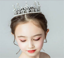 Children Kids Flower Girl Pearl Crown Princess Crystal Tiara Hair Headband