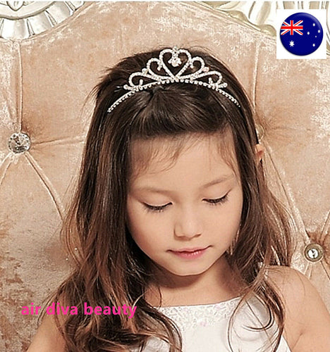 Girls Kids Bridal Bridemaid Princess Ballet Crystal Hair Crown Head band Tiara
