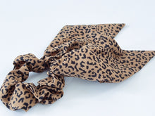 Women Girls Leopard Ribbon Bow Elastic Hair Up Tie Ponytail Scarf Scrunchies