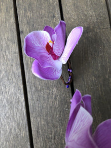 Women Purple Orchid Flower Girl Fairy Hair Headband Crown Garland+ bracelet