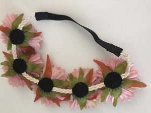 Women Girl flower Red Pink Daisy wedding Party Hair Elastic Headband Garland