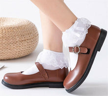 Women Girl Embroidery Pure White Ankle Ruffle Frilly Short Lace Cotton Socks Bow