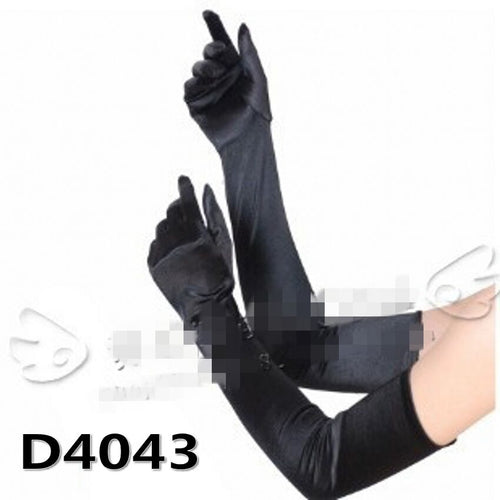 New Women Lady Cosplay Gothic Opera Bridal Fancy Wedding Long Elbow Black Gloves