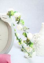 Women wedding White Flower bride leaf Party Hair Headband Crown Prop Garland