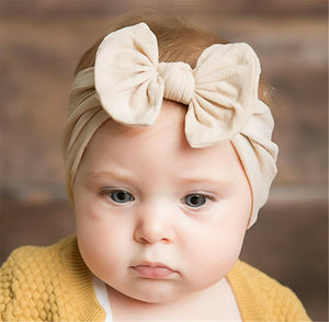 Baby Girl Children Ribbon Bow Turban Soft Hair Head band Headband Wrap Bandana
