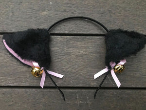 Women Girl Fluffy Fancy Cat Kitty bell Costume Ear Party Hair headband band Prop