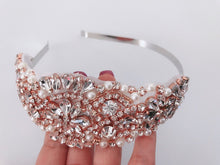 Women Rose Gold Wedding Crystal Hair Band Head band Hoop Tiara Crown headpiece