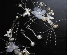 Women Lady White Lace Butterfly Fascinator Headband Hair Piece