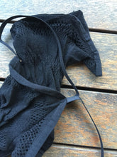 Women Black Stripe Net Foreplay Fishnet Sexy Camisoles Lingerie Underwear Tube