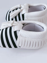 Baby Girls Children Kids White Black Stripe Sailor Tasseled Crib Dress Shoes