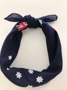 Women Girl Australian Day Flag Star Navy Party Bandana Hair Headband Wrap Scarf