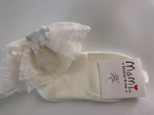 Girl Cream White Fancy Ankle Ruffle Frilly Short Lace Cotton Socks 15cm 3-6years