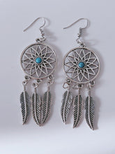 AU Women Feather Turquoise Leaf Dream Catcher Bohemian Boho Earrings Hook Drop