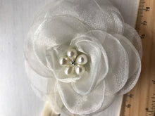 Baby Girl Kid Children Beige Creamy White Lace Flower Party headband hair band