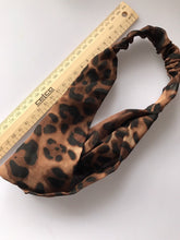 Women Lady Girl Brown Leopard Cross boho retro Headband Hair Band bandana wrap