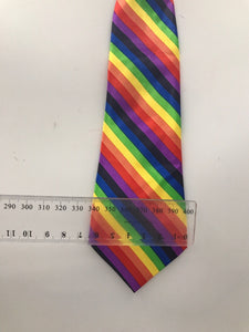 Kids Boys Girl Rainbow Colorful Multi-colored Stripe Party Pre tied Neck ties