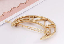 Women lady Girl BOHO Gold Moon hair head Clip Brooch Cuff hairpiece accessory