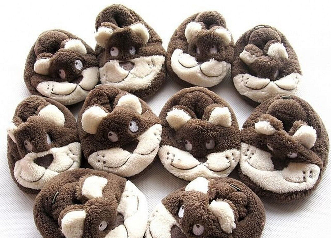 Baby Boys Kids Girls Cute LAHALLE Fleece Bear Brown Warm Soft first Shoes 0-4mth