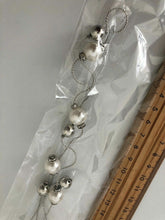 Women Lady Girls Pearl Slim Party Metallic Silver Chain Beads Dress Tassel Belt
