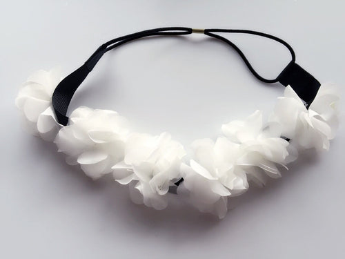 Women Lady Pure white BOHO flower Beach wedding Bridal Beach Hair Headband Prop
