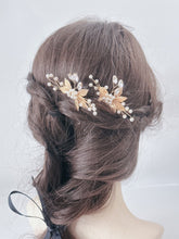 Women Gold Leaf Pearl Prom Bride Party Hair Up Styling Decorative Pin Hairpiece