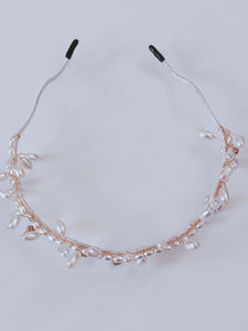 Women Bride Rice Pearl Bead Party Head Hair Band Headband Tiara Hoop Fascinator