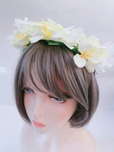 Women flower Leaf Beige Cream White Beach Party Hair Headband Crown Garland