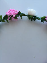 Women Girl Pink flower Leaf Wedding Party Hair head Headband Crown Prop Garland