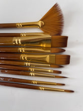 10PC Wooden Artist Paint Brush Set - Acrylic, Watercolor & Oil Painting