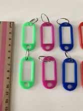 8x Plastic Travel Luggage School bag Name ID Badge Tag Small Label Key Rings AU