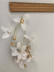 Women Pure White Flower Wedding Bride Party Side Hair Head Clip Race Fascinator