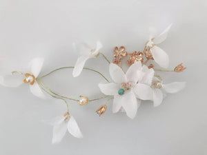 Women Pure White Flower Wedding Bride Party Side Hair Head Clip Race Fascinator