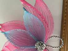 Blue Pink Flower Race Prom Performance Dance Party Hair headpiece Fascinator