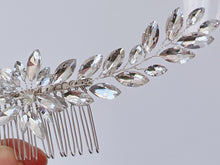 Women BOHO Silver Crystal Leaf Back Hair Styling Comb Pin Hairpiece Headband